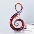 Multicolor Glass Music Note Art Sculptures